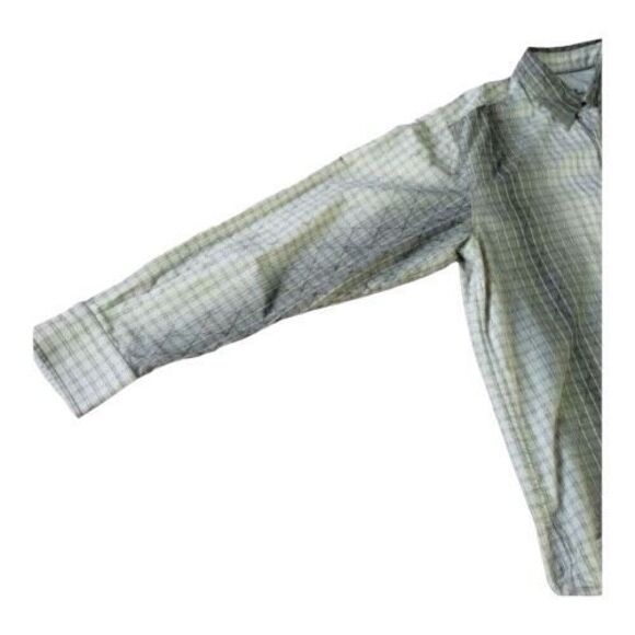 Tommy Bahama Men Green Ombre Geometric Silk Cotton Long Sleeve Button Shirt M - Picture 7 of 12